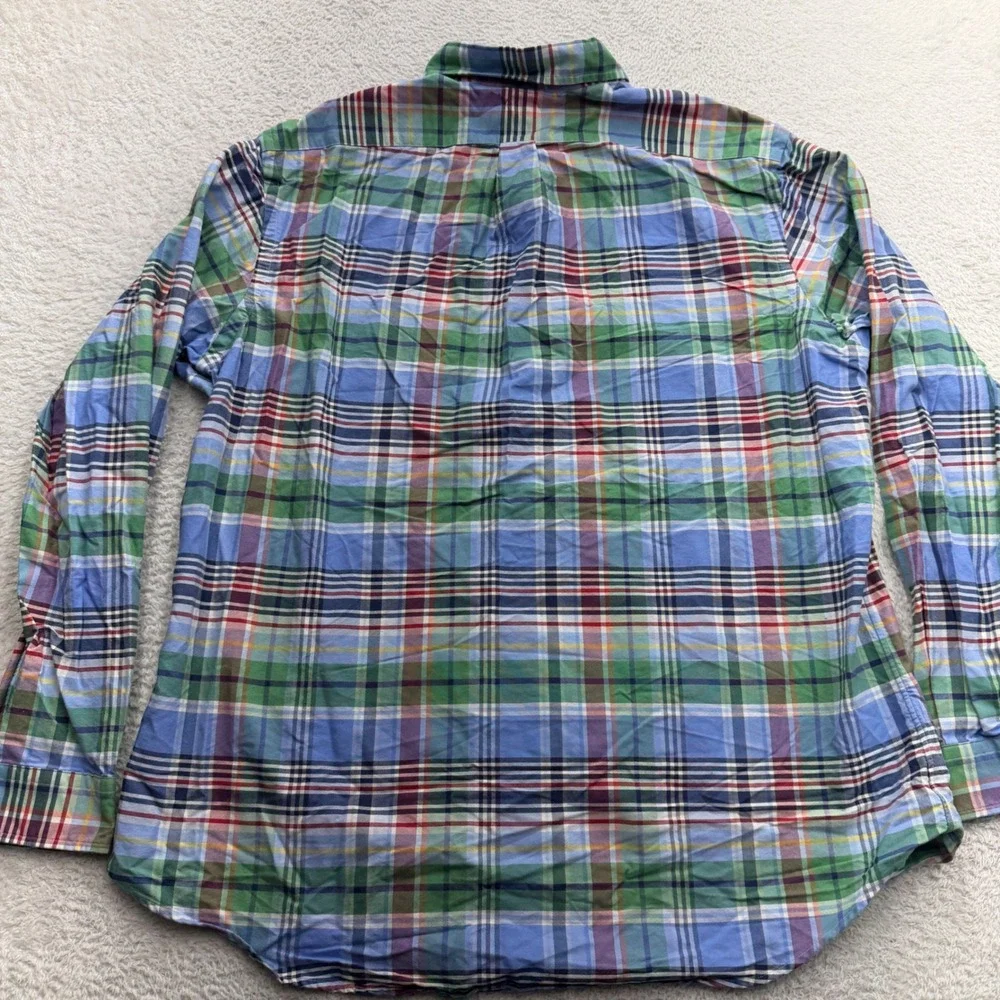 Polo Ralph Lauren Mens XXL Classic Fit Plaid Button Down Shirt Blue Green Multi